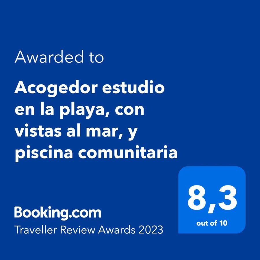 Acogedor Estudio En La Playa, Con Vistas Al Mar, Y Piscina Comunitaria Сан-Сальвадор Экстерьер фото